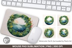 Mouse Pad Watercolor Earth Plants Product Image 1