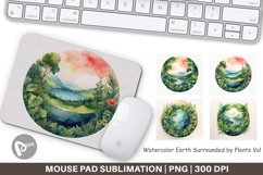 Mouse Pad Watercolor Earth Plants Product Image 1