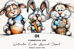 Watercolor Easter Animal Clipart Product Image 1