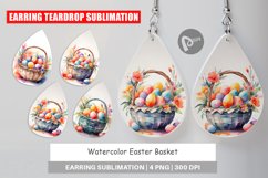 Earring Teardrop Watercolor Easter Basket Product Image 1