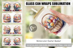 Glass Can Wraps Watercolor Easter Basket Product Image 1