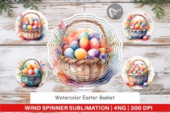 Wind Spinner Watercolor Easter Basket Product Image 1