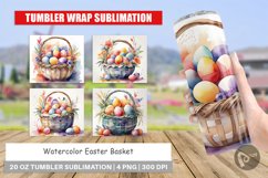 Tumbler Sublimation Wrap Watercolor Easter Basket Product Image 1