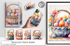 Digital Paper Watercolor Easter Basket Product Image 1