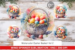 Wind Spinner Watercolor Easter Basket Product Image 1
