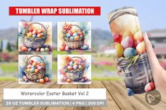 Tumbler Sublimation Wrap Watercolor Easter Basket Product Image 1