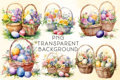 Watercolor Easter Baskets Clipart Product Image 2