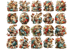 Watercolor Easter Bunny PNG Bundle, Easter Sublimation PNG Product Image 2
