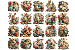 Watercolor Easter Bunny PNG Bundle, Easter Sublimation PNG Product Image 4