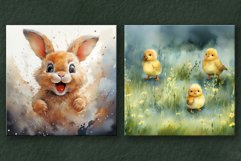 Watercolor Easter Bunny and Backgrounds Product Image 6