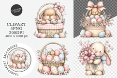 Watercolor Easter Bunny Clipart ,Watercolor Easter Bunny Png Product Image 1