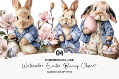 Watercolor Easter Bunny Clipart Product Image 1