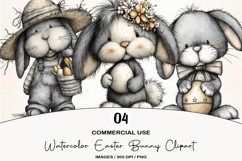 Watercolor Easter Bunny Clipart Product Image 1