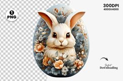 Happy easter watercolor bunny sublimation