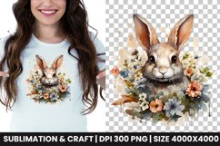 easter watercolor bunny png design