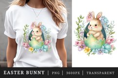 Watercolor easter bunny t-shirt sublimation print design png Product Image 1