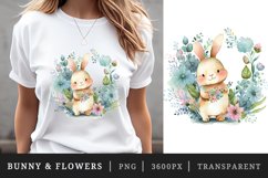 Watercolor cute bunny t-shirt sublimation print design png Product Image 1