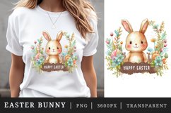 Watercolor easter bunny t-shirt sublimation print design png Product Image 1