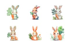 Easter Bunny &amp; Carrot tumbler sublimation designs bundle Product Image 2
