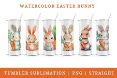 Easter Bunny &amp; Carrot tumbler sublimation designs bundle Product Image 1