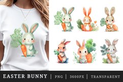 Watercolor easter bunny t-shirt sublimation design bundle Product Image 1