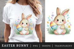 Watercolor easter bunny t-shirt sublimation print design png Product Image 1