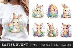 Watercolor easter bunny t-shirt sublimation design bundle Product Image 1