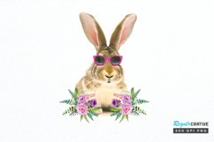 Watercolor Easter Bunny with Glasses Bunny PNG Clipart Product Image 1