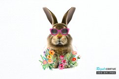 Watercolor Easter Bunny with Glasses Bunny PNG Clipart Product Image 1