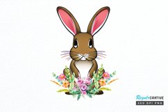 Watercolor Easter Bunny with Glasses Bunny PNG Clipart Product Image 1
