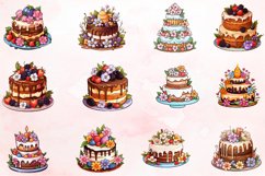 Watercolor Easter Cake Clipart Bundle Product Image 2