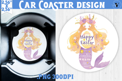 Car Coaster | Watercolor Mermaid | Happy Easter Product Image 1