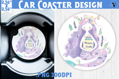 Car Coaster | Watercolor Mermaid | Happy Easter Product Image 1