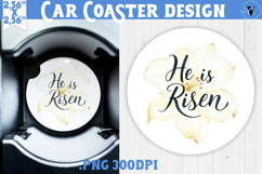 Car Coaster | Watercolor Flowers | Happy Easter Product Image 1