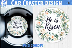 Car Coaster | Watercolor Flowers | Happy Easter Product Image 1