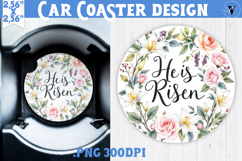 Car Coaster | Watercolor Flowers | Happy Easter Product Image 1