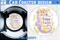 Car Coaster | Watercolor Seahorse | Happy Easter Product Image 1