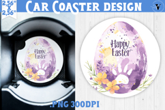 Car Coaster | Watercolor Egg | Happy Easter Product Image 1