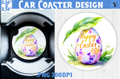 Car Coaster | Watercolor Egg | Happy Easter Product Image 1