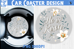Car Coaster | Watercolor Flowers | Happy Easter Product Image 1