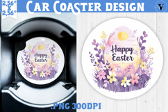 Car Coaster | Watercolor Egg | Happy Easter Product Image 1