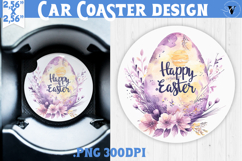 Car Coaster | Watercolor Egg | Happy Easter Product Image 1