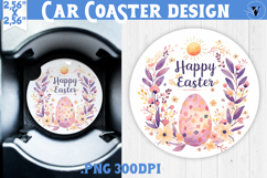 Car Coaster | Watercolor Egg | Happy Easter Product Image 1