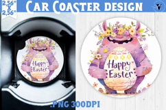 Car Coaster | Watercolor Troll | Happy Easter Product Image 1