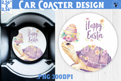 Car Coaster | Watercolor Turtle | Happy Easter Product Image 1