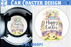 Car Coaster | Watercolor Turtle | Happy Easter Product Image 1