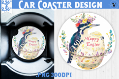 Car Coaster | Watercolor Woodpecker | Happy Easter Product Image 1