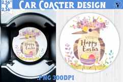 Car Coaster | Watercolor Woodpecker | Happy Easter Product Image 1