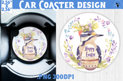 Car Coaster | Watercolor Woodpecker | Happy Easter Product Image 1