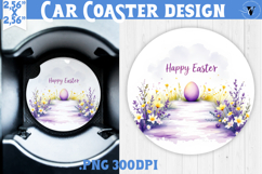 Car Coaster | Watercolor Egg | Happy Easter Product Image 1